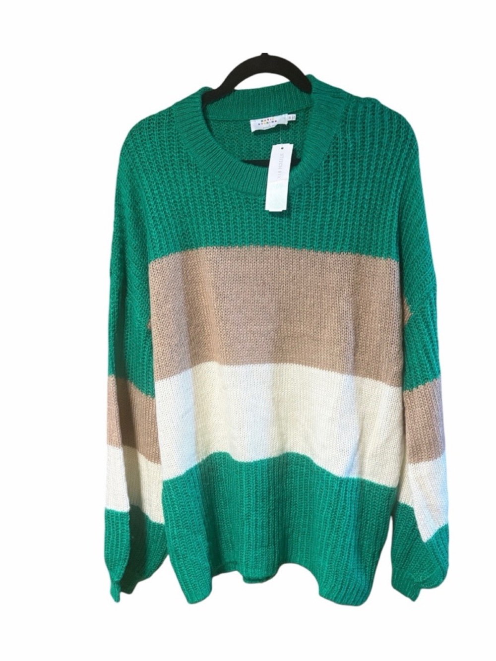 Katie Sturino X Stitch Fix Margeaux Ballon Sleeve Colorblock Sweater NWT